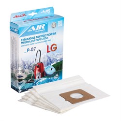 AP-07 Мешки-пылесборники бумажные повышенной фильтрации, 5 шт, для пылесоса LG, CAMERON, CLATRONIC, MOULINEX, POLAR, SCARLETT
